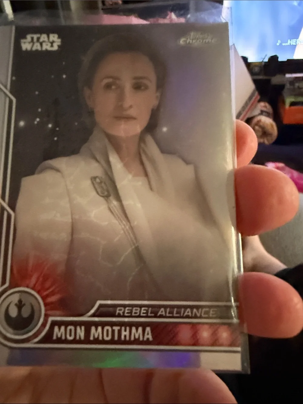 Star Wars Mon Mothma Chrome Character Card - White and Red Accents